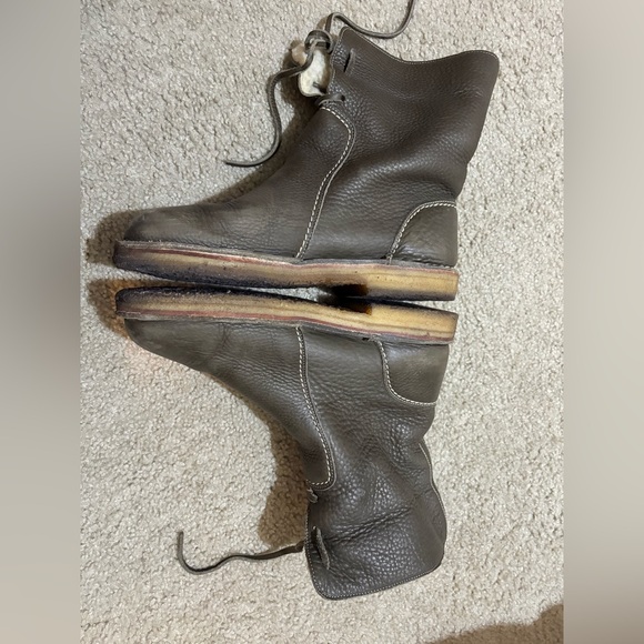 SOLD-Duckfeet Arhus Wooled Lined Boots Danish Design Olive Leather Size 44 (11US - Picture 3 of 9